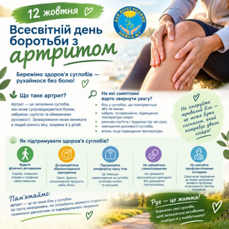 12 жовтня — Всесвітній день боротьби з артритом